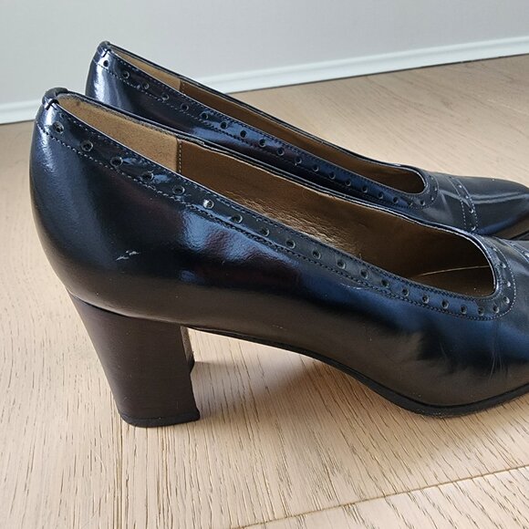 Bravo Browns size 7.5 square toe stacked heels - Picture 10 of 11